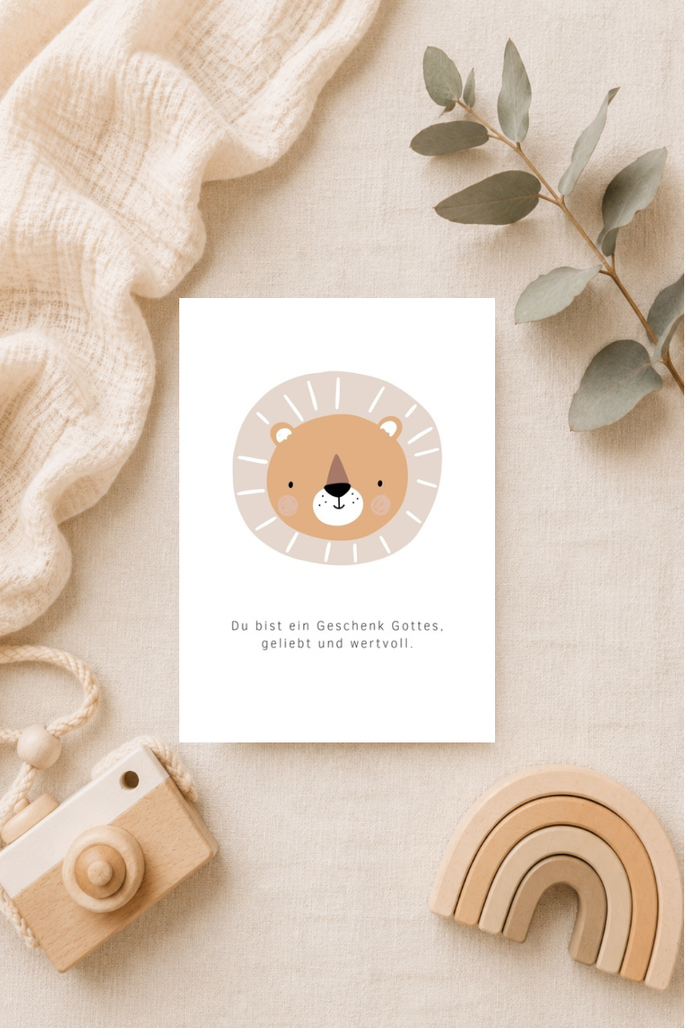 Christliche Postkarte A6 - Du bist ein Geschenk Gottes, geliebt und wertvoll.
