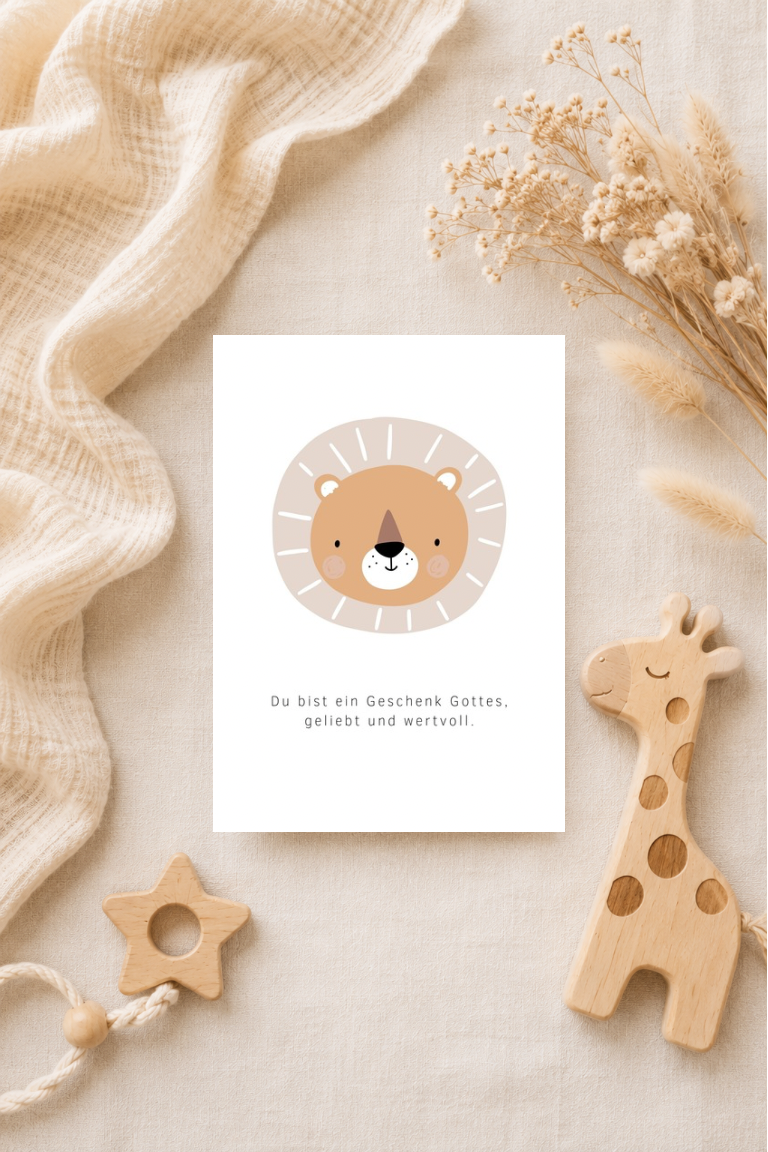 Christliche Postkarte A6 - Du bist ein Geschenk Gottes, geliebt und wertvoll.