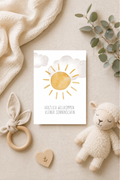 Postkarte A6 zur Geburt - Herzlich Willkommen kleiner Sonnenschein