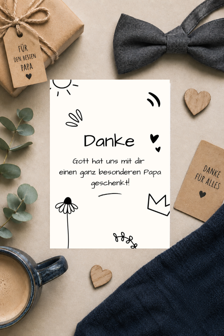 Christliche Postkarte A6 zum Vatertag - Danke Papa