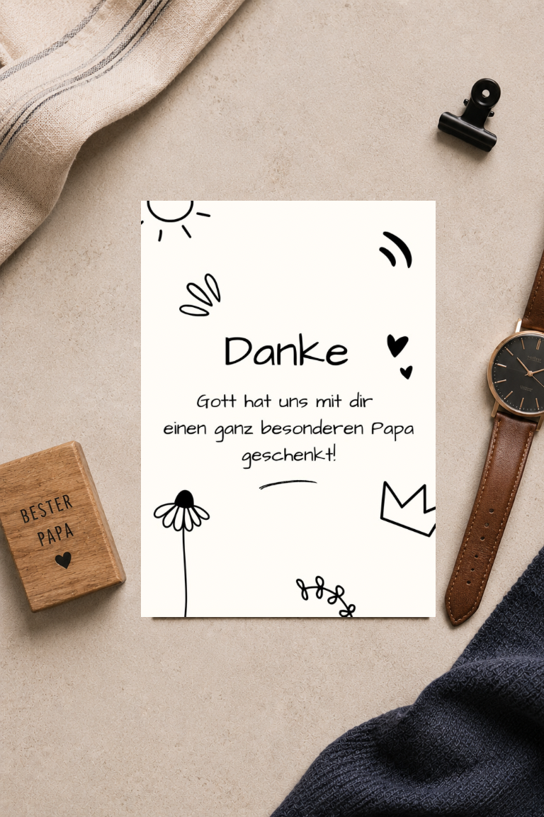 Christliche Postkarte A6 zum Vatertag - Danke Papa