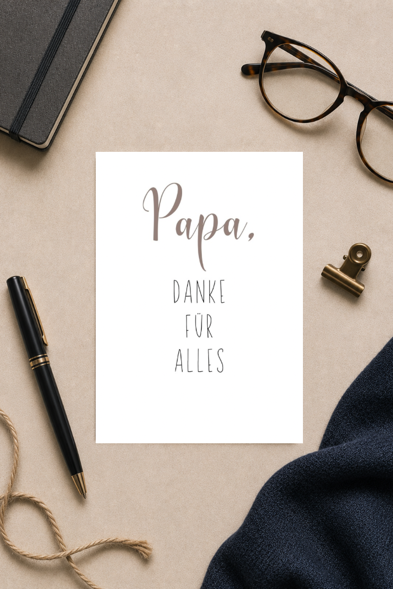 Postkarte A6 zum Vatertag - Papa, Danke für alles