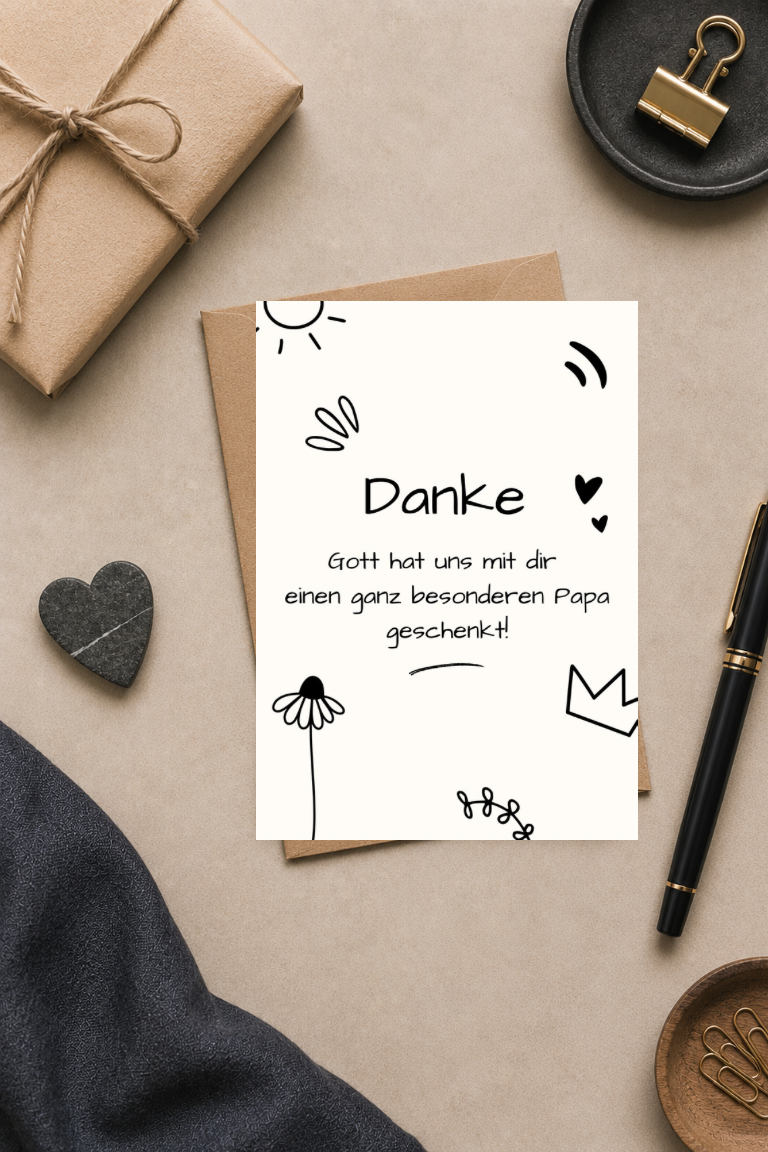 Christliche Postkarte A6 zum Vatertag - Danke Papa