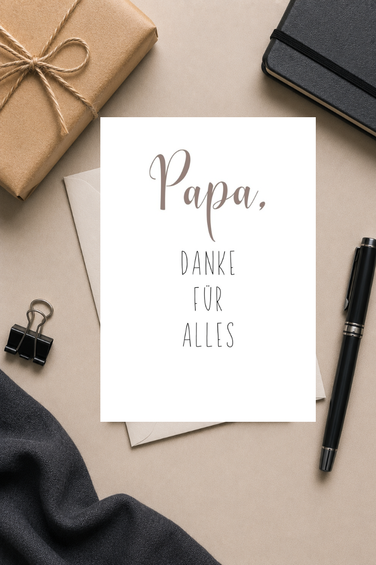 Postkarte A6 zum Vatertag - Papa, Danke für alles
