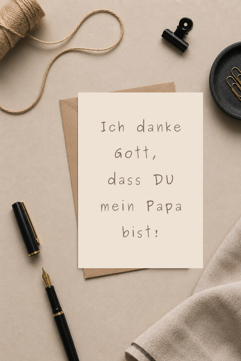 Christliche Postkarte A6 zum Vatertag - Ich danke Gott, dass Du mein Papa bist