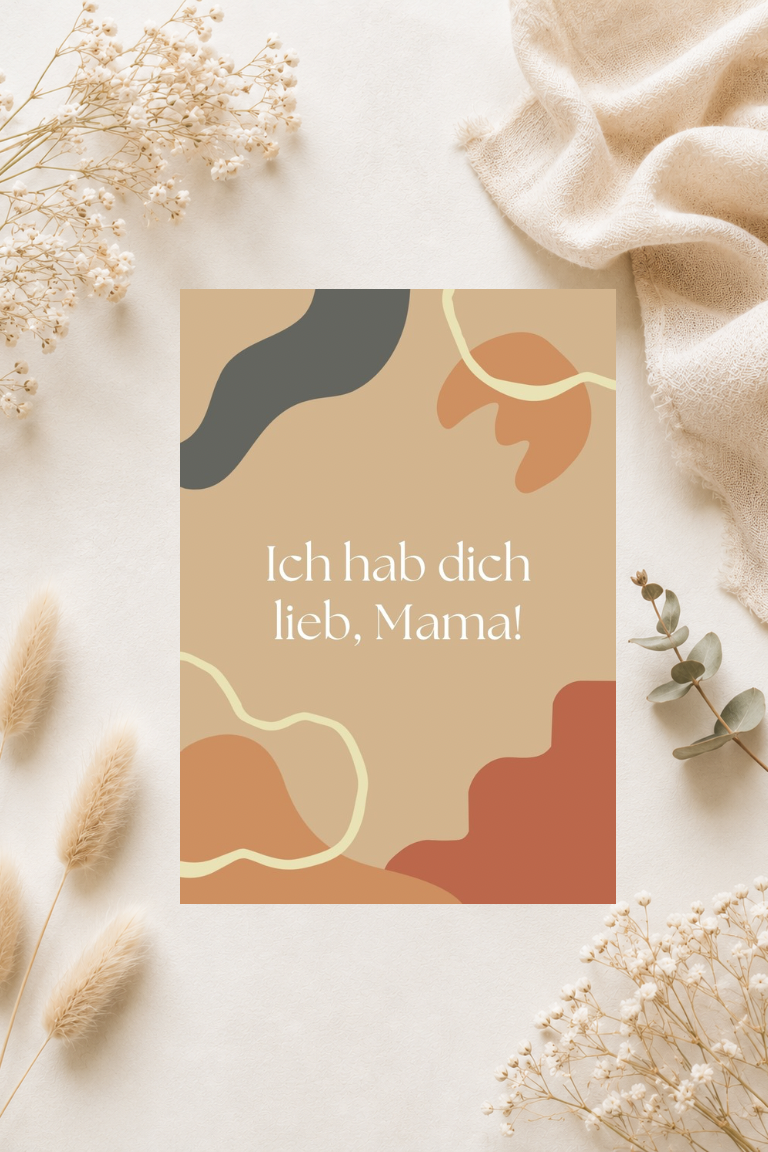 Postkarte A6 zum Muttertag -  Ich hab dich lieb, Mama