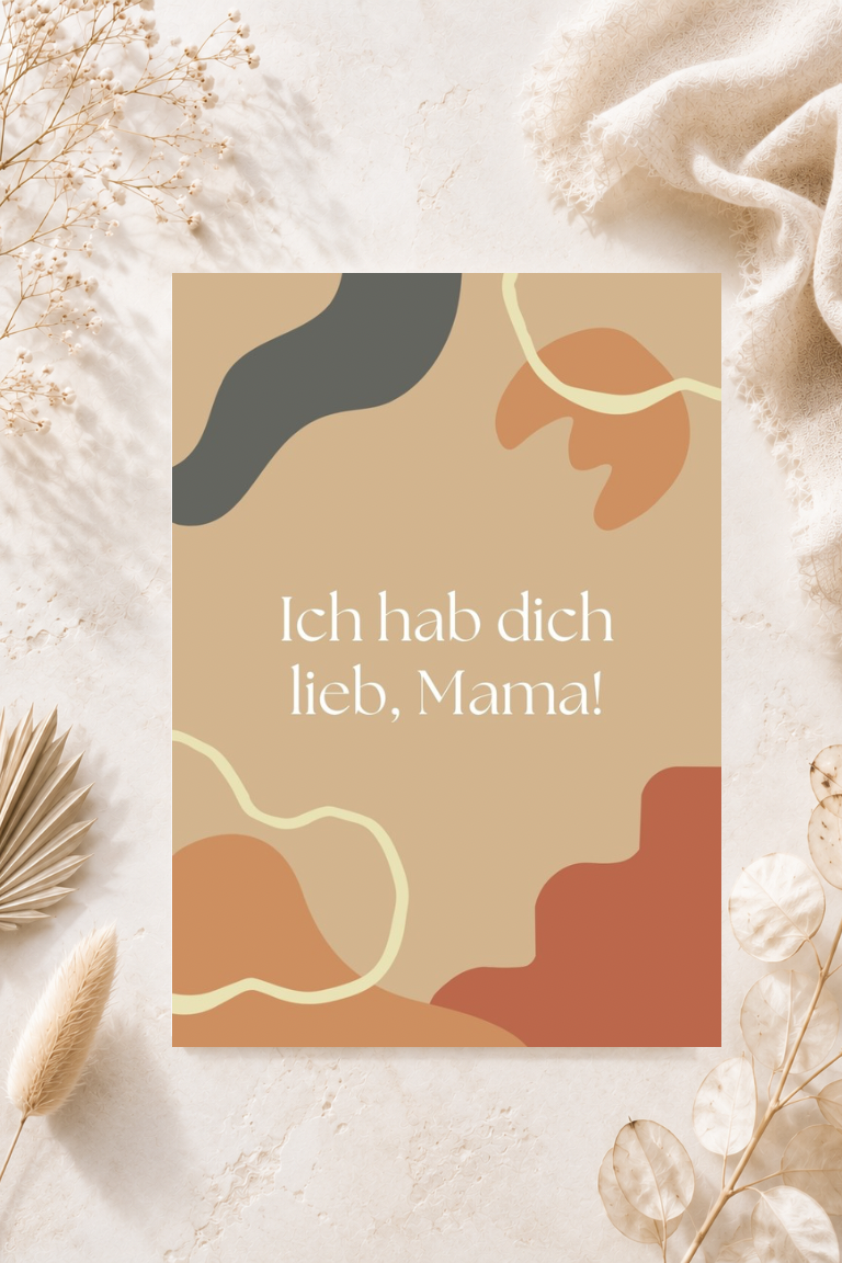 Postkarte A6 zum Muttertag -  Ich hab dich lieb, Mama