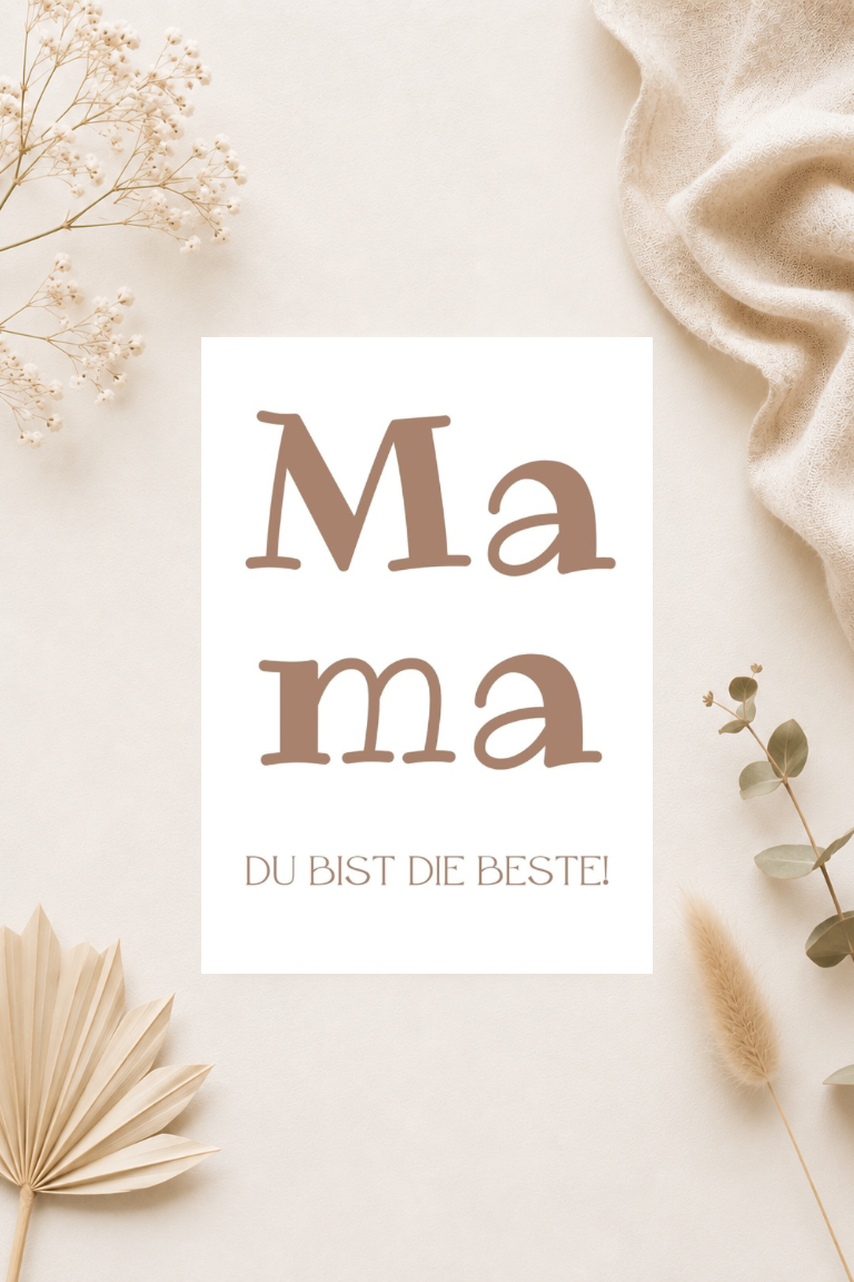 Postkarte A6 zum Muttertag - Mama Du bist die Beste