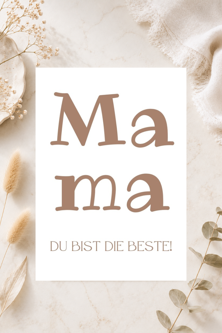 Postkarte A6 zum Muttertag - Mama Du bist die Beste