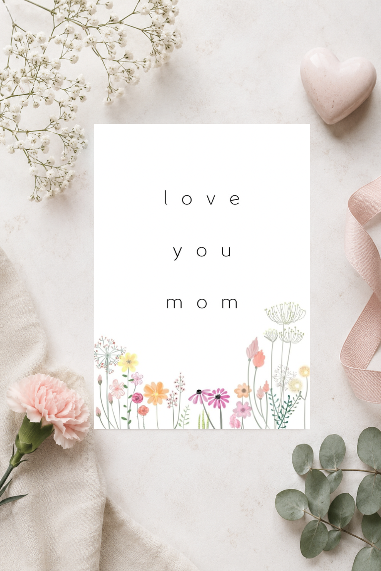 Postkarte A6 zum Muttertag -  love you mom