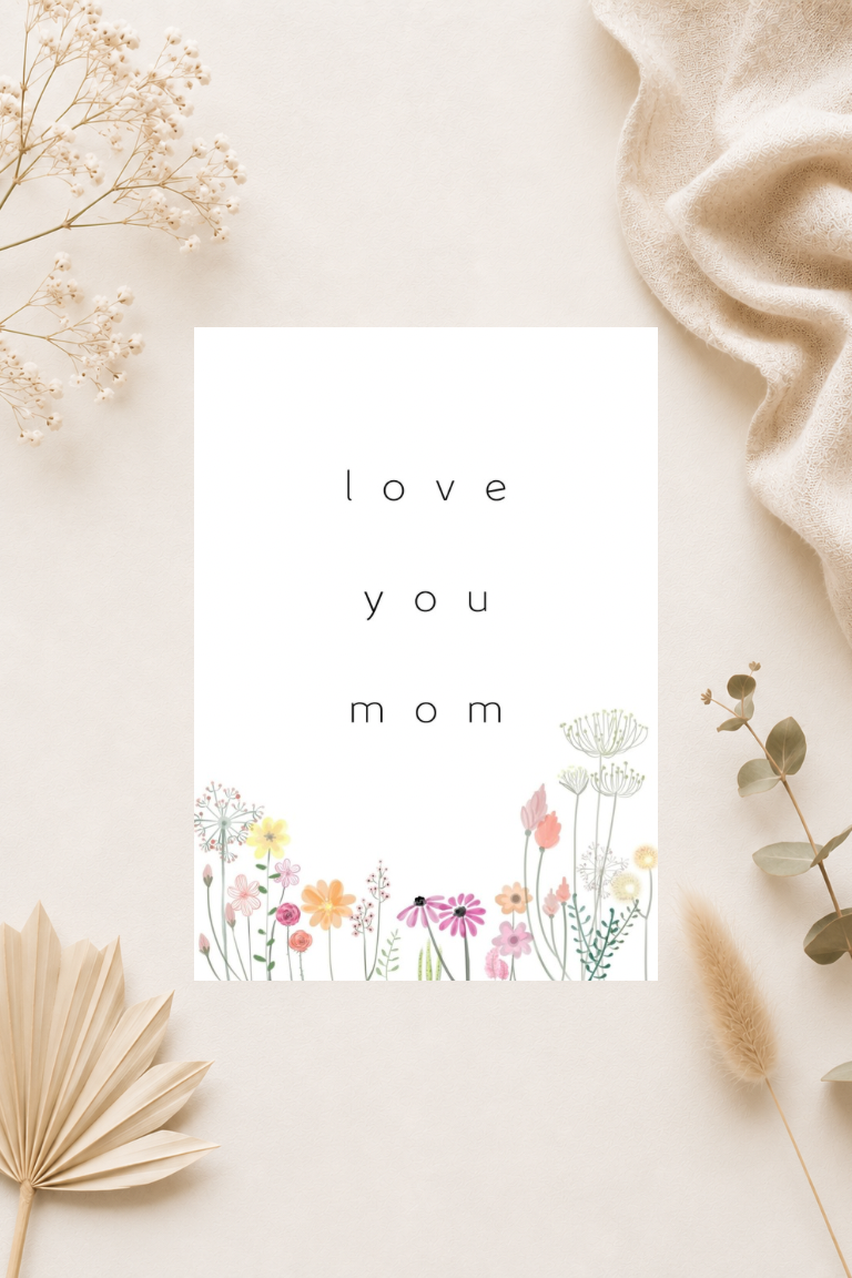 Postkarte A6 zum Muttertag -  love you mom