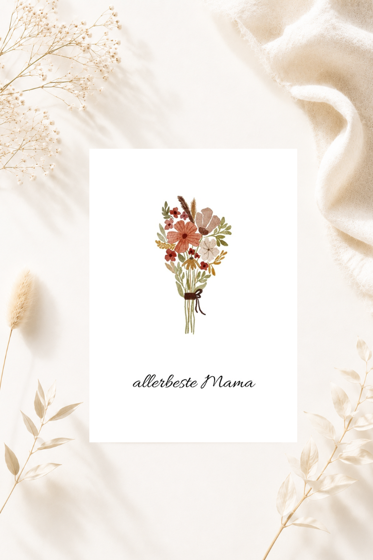 Postkarte A6 zum Muttertag - allerbeste Mama