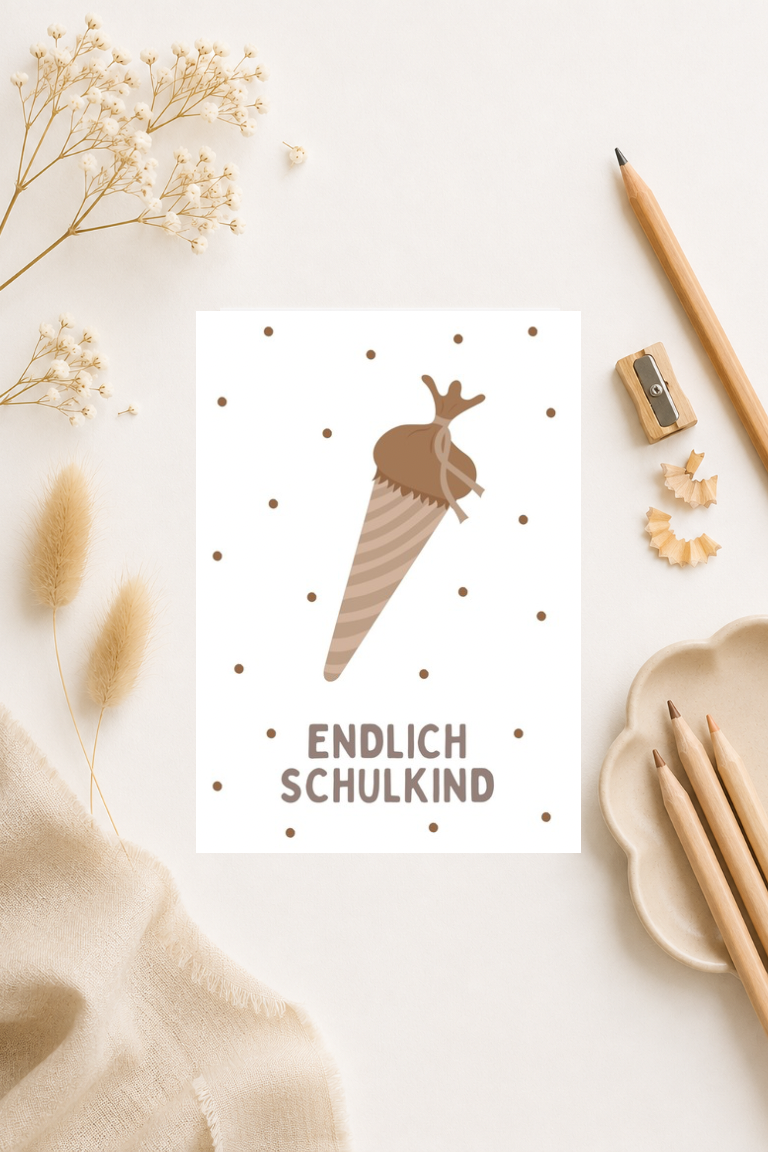Postkarte A6 zur Einschulung oder Schulanfang