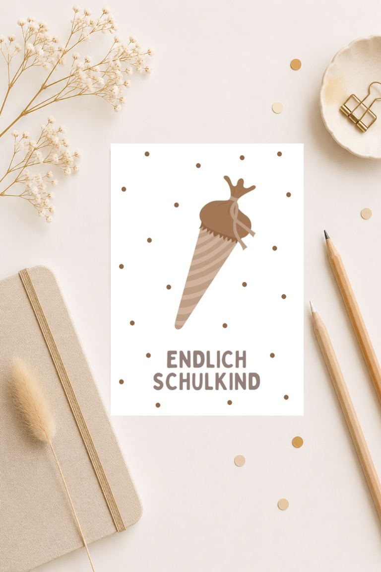 Postkarte A6 zur Einschulung oder Schulanfang