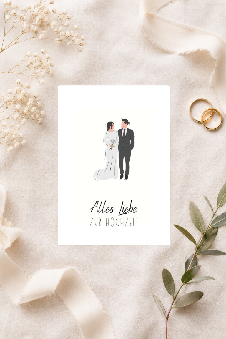 Postkarte zur Hochzeit A6 - Alles Liebe zur Hochzeit