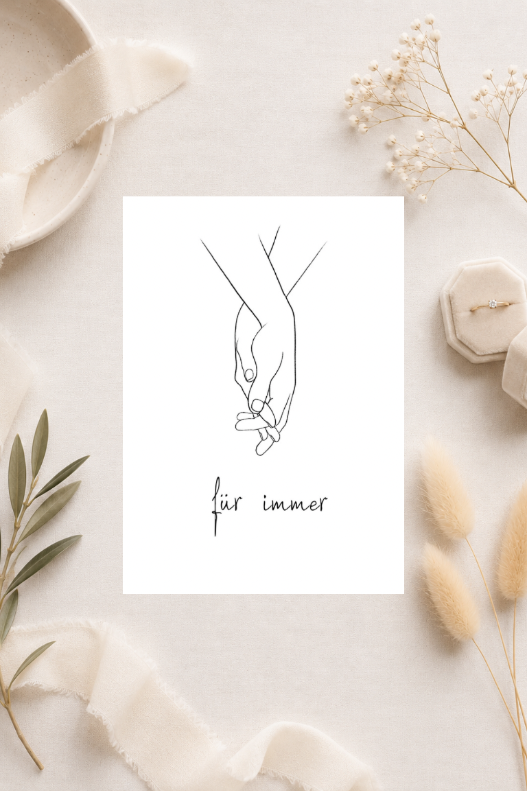 Postkarte zur Hochzeit A6 - für immer