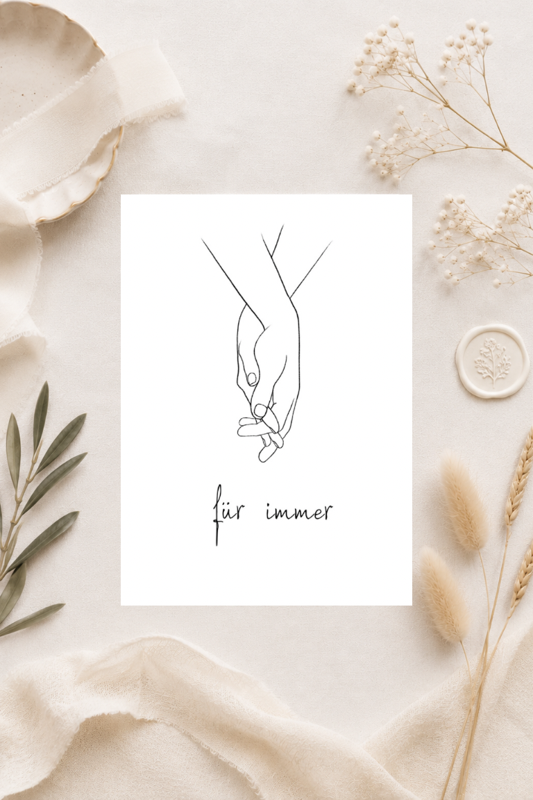 Postkarte zur Hochzeit A6 - für immer