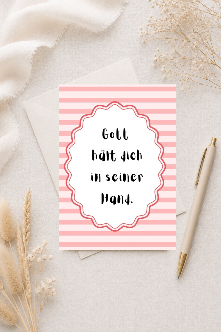 christliche Postkarte A6 - Gott hält dich in seiner Hand