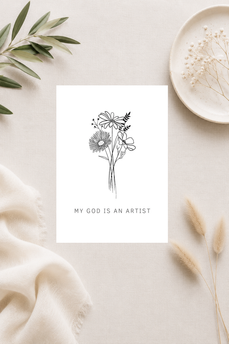 christliche Postkarte A6 - My God is an Artist