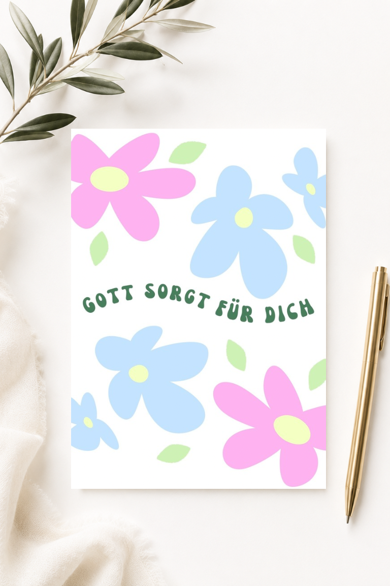 christliche Postkarte A6 - Gott sorgt für dich