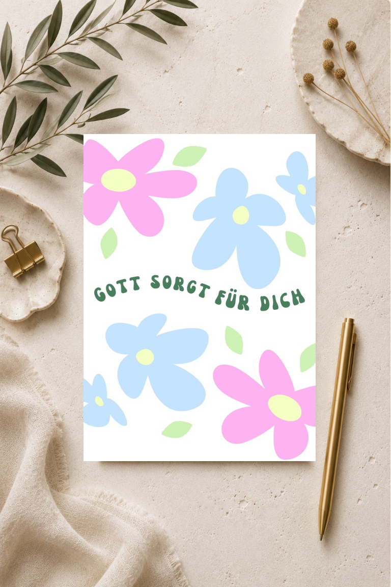 christliche Postkarte A6 - Gott sorgt für dich
