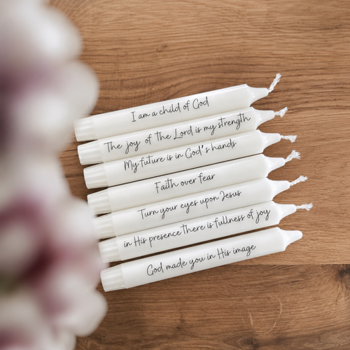 christliche Geschenkidee - Stabkerzen mit christlichem Spruch