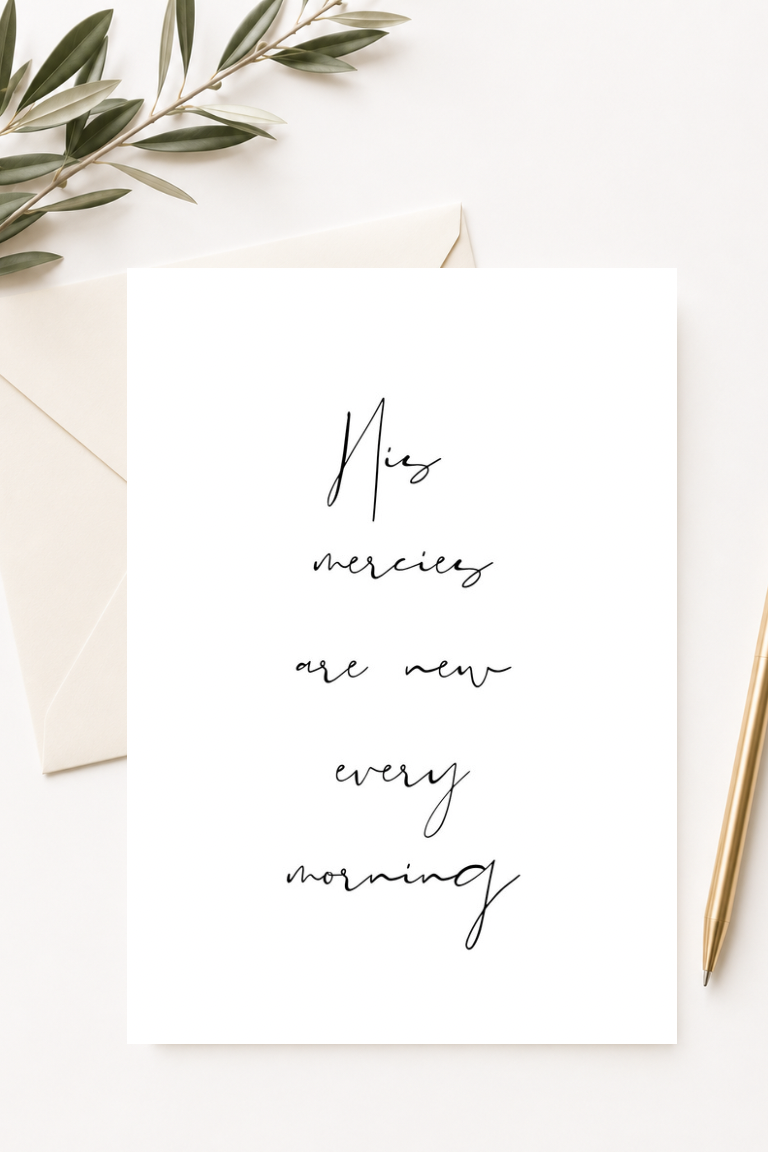 christliche Postkarte A6 - His mercies are new every morning