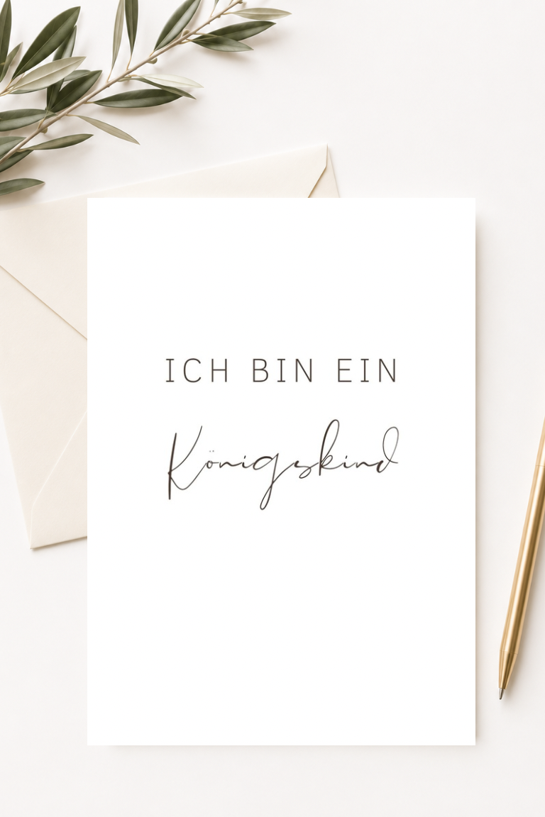 christliche Postkarte A6 - Ich bin ein Königskind