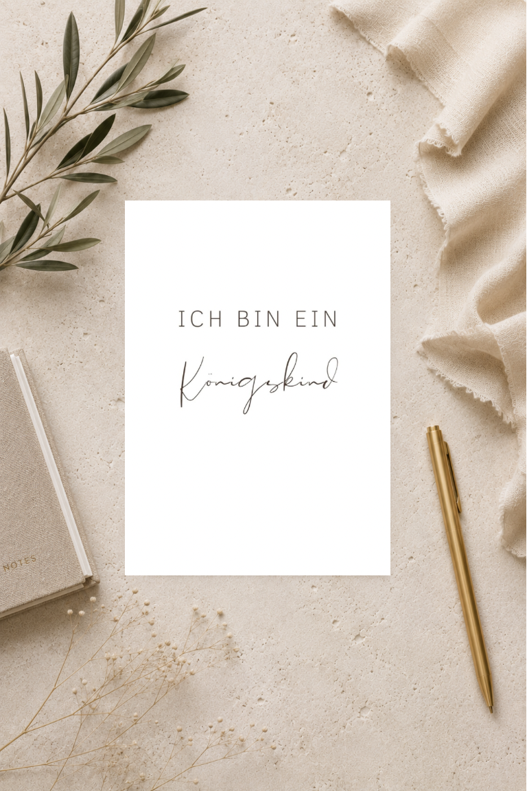 christliche Postkarte A6 - Ich bin ein Königskind
