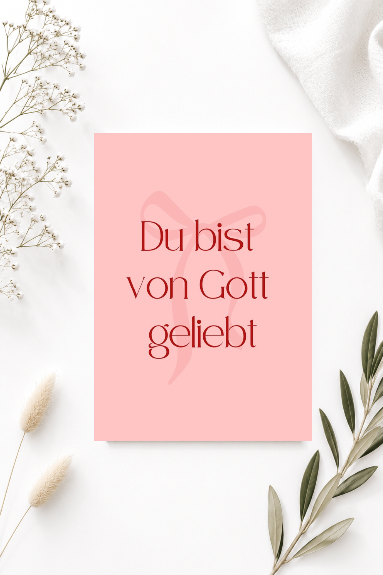 christliche Postkarte A6 -  Du bist von Gott geliebt