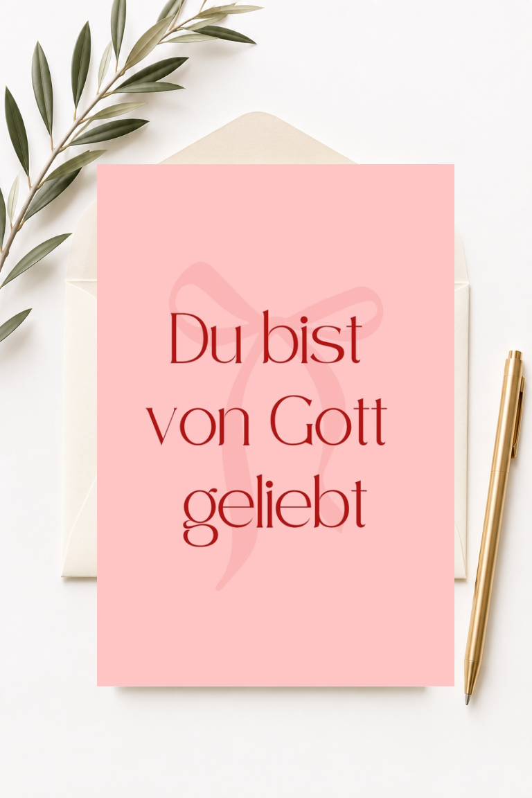 christliche Postkarte A6 -  Du bist von Gott geliebt
