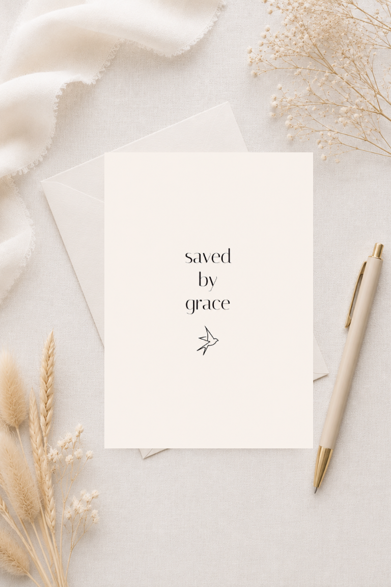 christliche Postkarte A6 - saved by grace