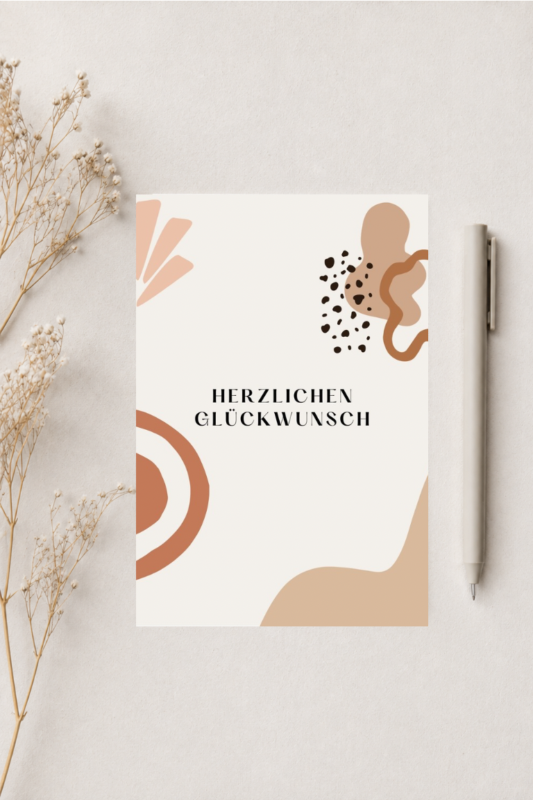 Postkarte A6 „Herzlichen Glückwunsch“