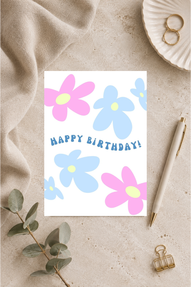 Postkarte A6 „Happy Birthday“