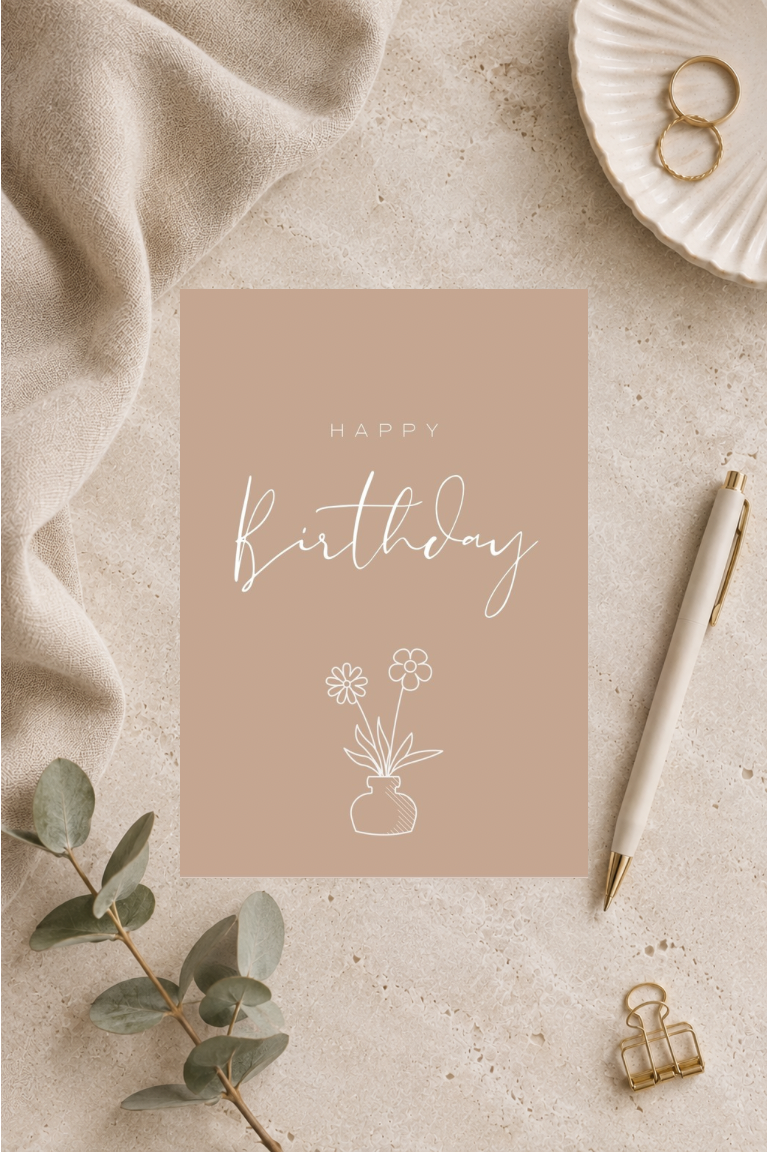Postkarte A6 „Happy Birthday“