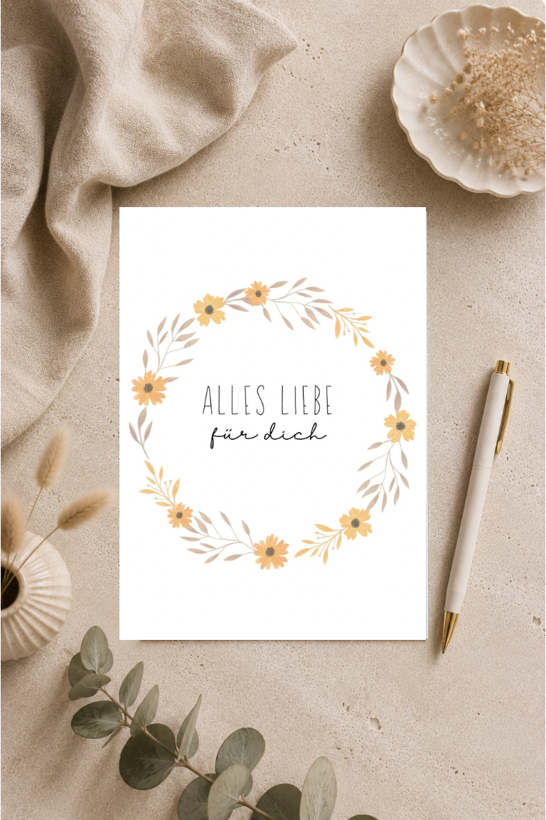 Postkarte A6 „Alles Liebe für dich“