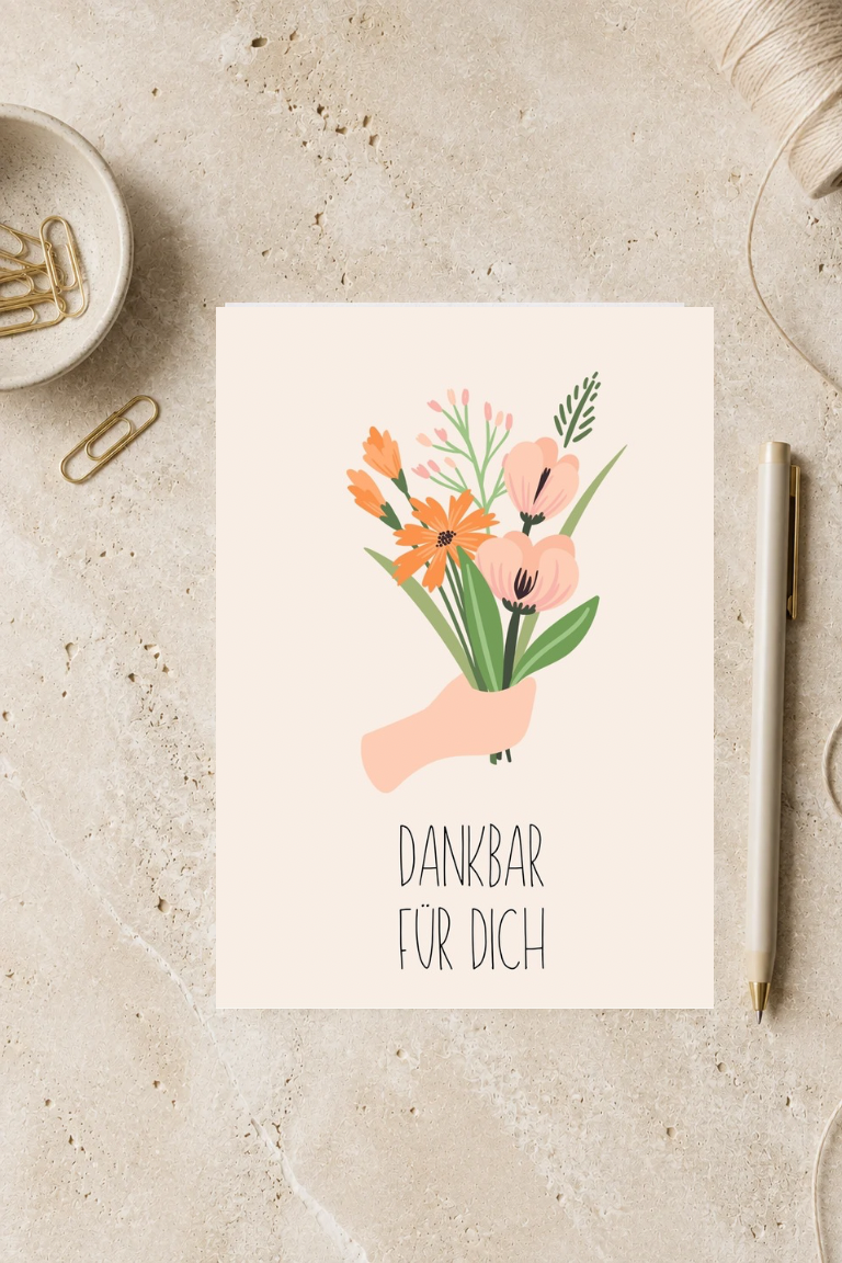 Postkarte A6 „Dankbar für dich“