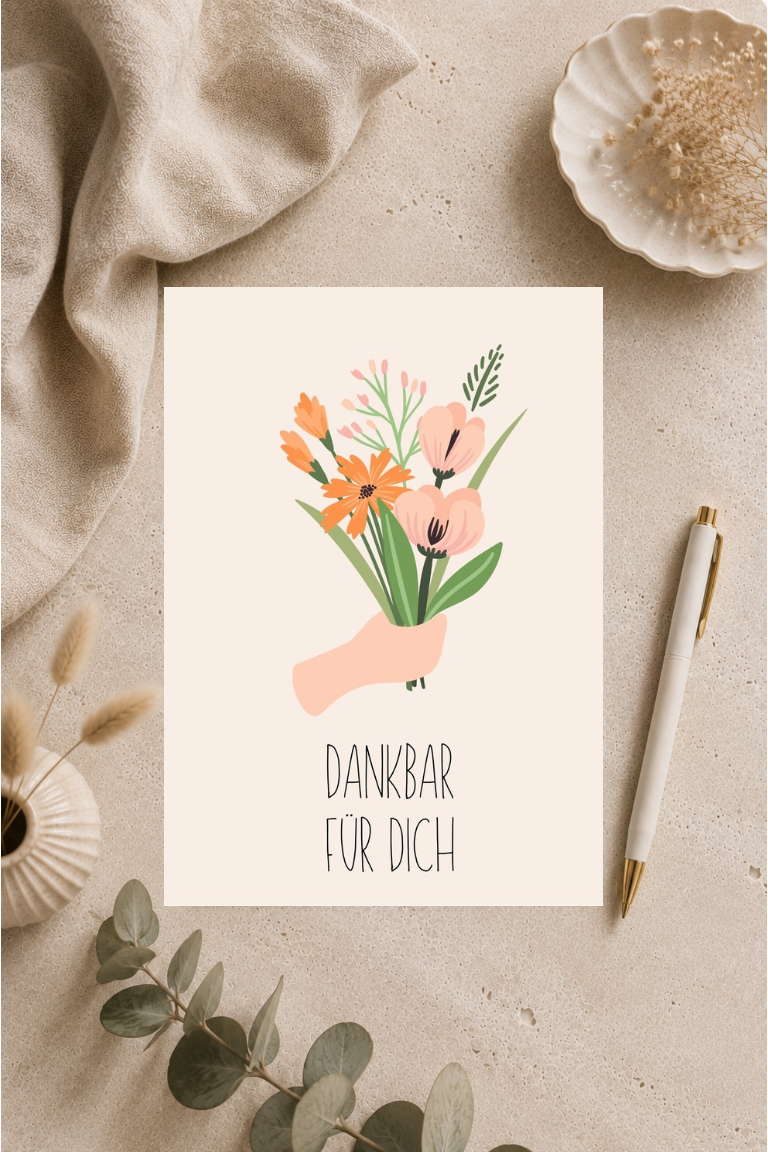 Postkarte A6 „Dankbar für dich“